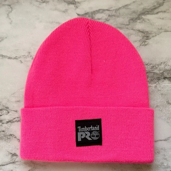 NWOT Timberland Hot Pink Beanie Hat - Picture 1 of 3